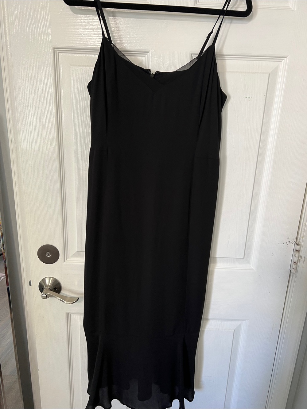 Banana Republic Black Slip Midi Dress with Spaghetti Straps